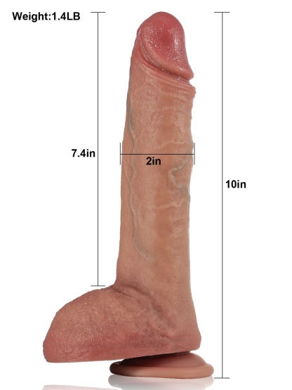 Matthew 10" x 2" Fast Thrusting Pulsating Vibrating Heating Dildo