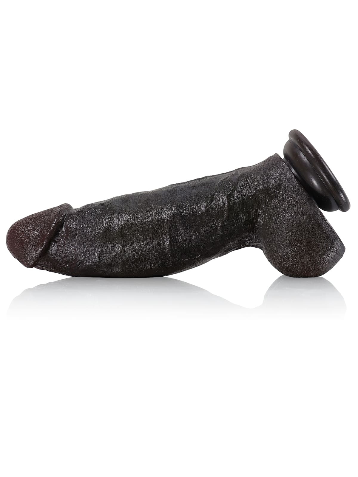 Kimi 8.6" x 2.2" Thick Realistic Dildo Black Like Real Skin Dildos