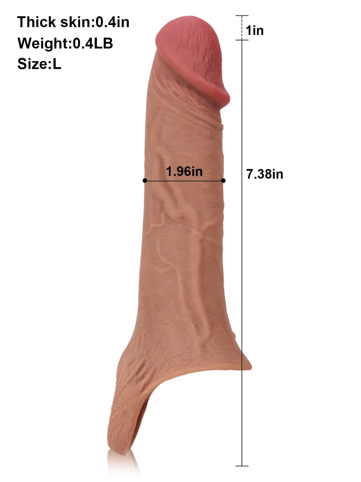 Perfect 8” Length x 5.9” Girth M/L Size Penis Sleeve With Ejaculatory Hole