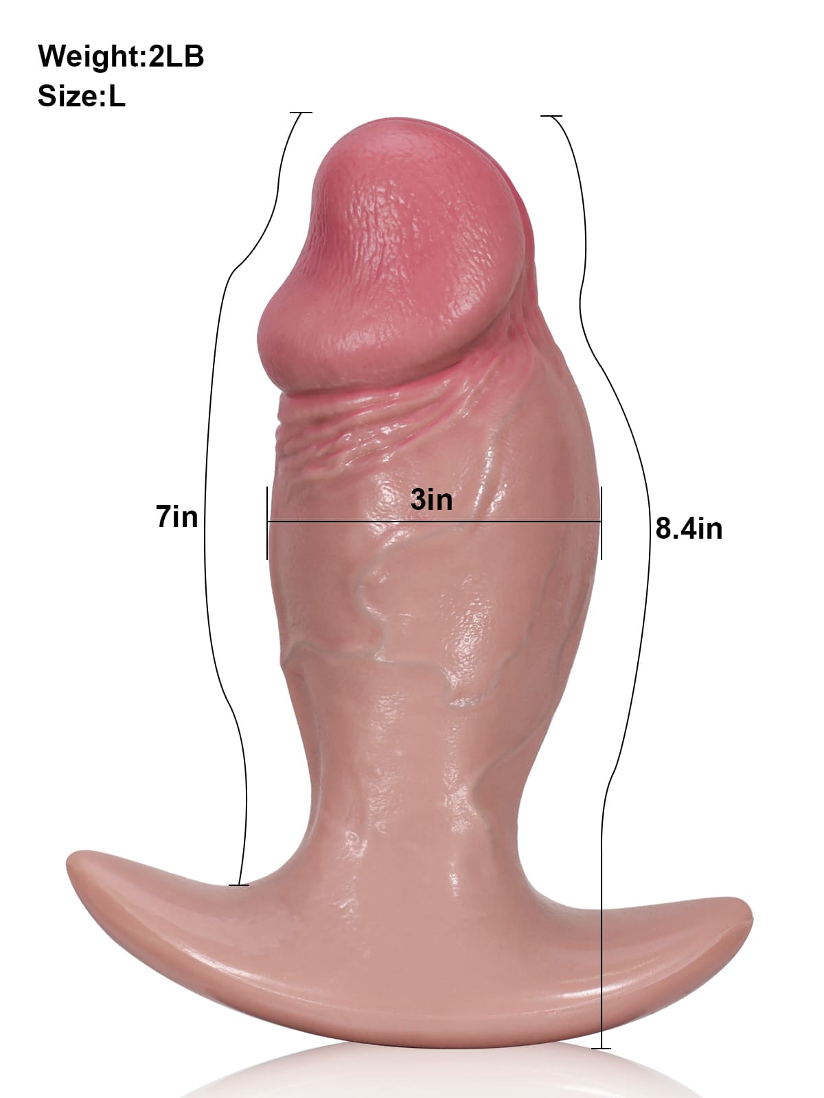 Adam 7" X 3" & 5.3" X 2.2" Size Best Realistic Soft Dildo Butt Plug