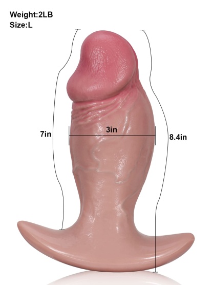 Adam 7" X 3" & 5.3" X 2.2" Size Best Realistic Soft Dildo Butt Plug