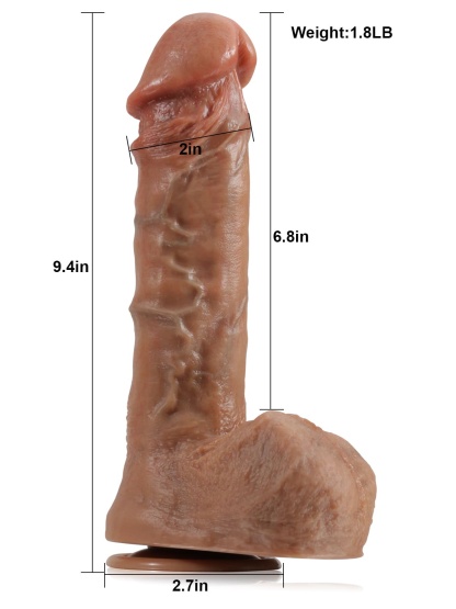 Liam Brown Thick Mushroom Head Glans Dildo - 9*2 Inch