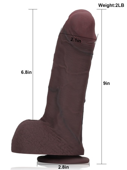 Malik Real Feel Thick Realistic Black Cock Dildo- 9*2.1 Inch