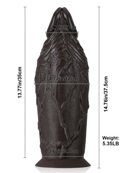 Malik 14.7" x 4.7" Thick Silicone Pointed Glans BBC Anal Dildo