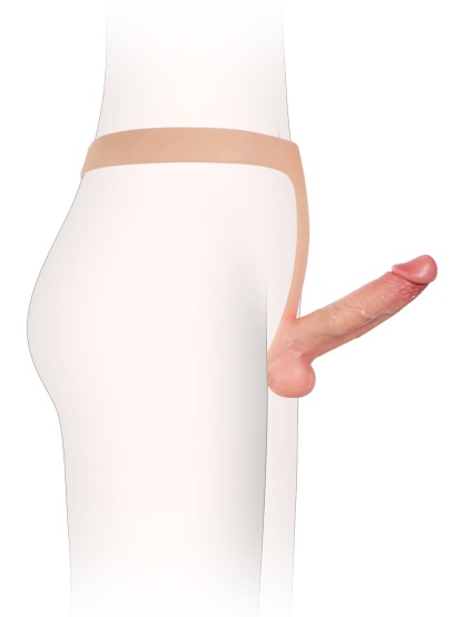 Nathan 6" x 1.5" Flesh Realistic Silicone Strapped Dirty Penis, Sexy Thong Style - with Dildo