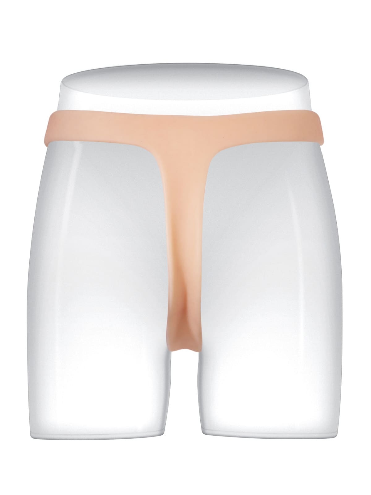 Nathan 6" x 1.5" Flesh Realistic Silicone Strapped Dirty Penis, Sexy Thong Style - with Dildo