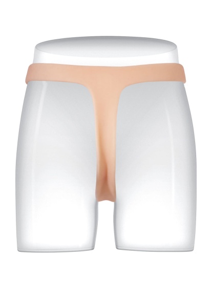 Nathan 6" x 1.5" Flesh Realistic Silicone Strapped Dirty Penis, Sexy Thong Style - with Dildo