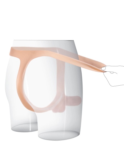 Nathan 6" x 1.5" Flesh Realistic Silicone Strapped Dirty Penis, Sexy Thong Style - with Dildo