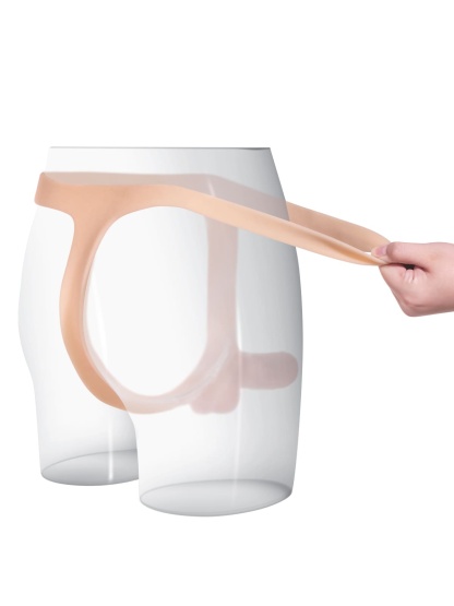 Nathan 6" x 1.5" Flesh Realistic Silicone Strapped Dirty Penis, Sexy Thong Style - with Dildo