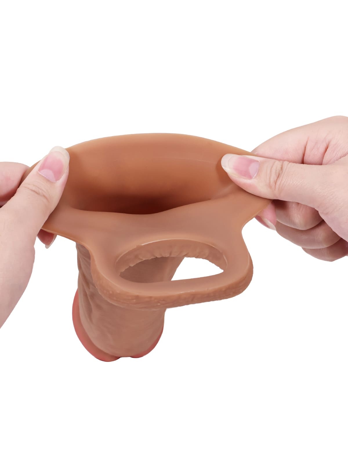 Jim 7.5" x 1.8" Perfect Length Girth M/L Size Penis Sleeve With Ejaculatory Hole