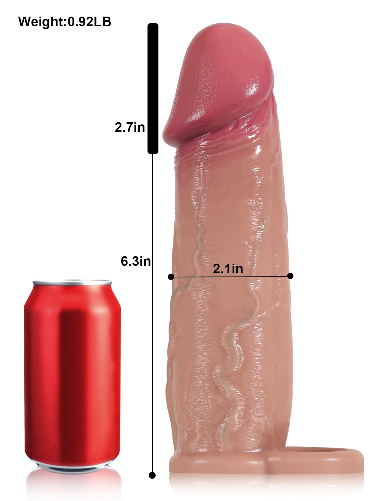 Peter 9" x 2.1" Sliding Skin Realistic Big Cock Sleeve