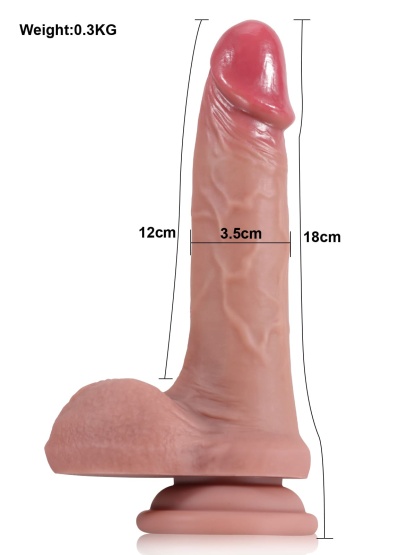 Phillip 4.7" x 1.3" Brown So Small Thin Soft Sliding Skin Dildo