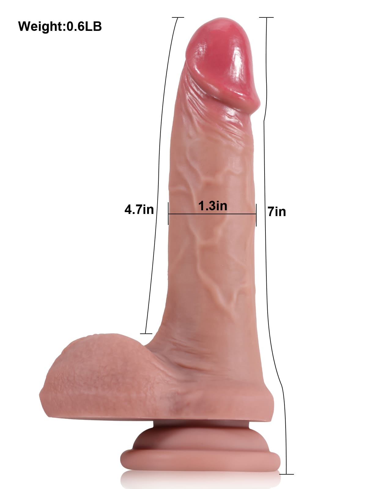 Phillip 7" x 1.3" Brown So Small Thin Soft Sliding Skin Dildo