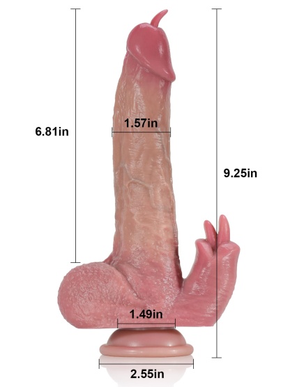 Potter 9" x 1.5" Rabbit 7 Modes Thrusting & 3 Modes Vibrating Pulsating Dildo
