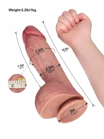 Marcus |  10.6" x 2.3 " 4-in-1 Realistic Dildo — Thrusting, Vibrating, Heating & Waterproof
