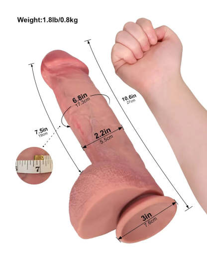 Elias |  10.6" x  2.2" - Large Realistic Dildo with Defined Glans and Ridge