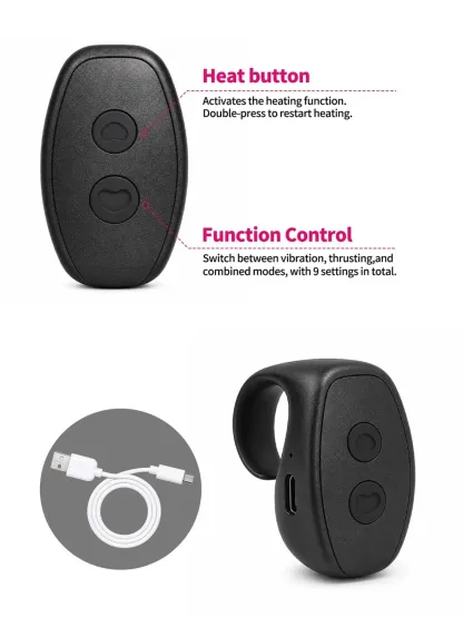 Dante | 9.8" x 2"  Remote Thrusting Vibrating Heating Realistic Dildo, Waterproof