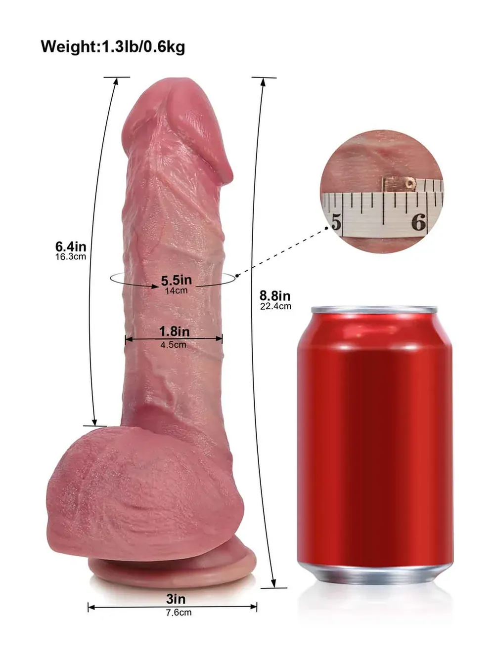 Victor | 8.8" x 1.8" - Lifelike Dildo with Flexible Shaft and Veins