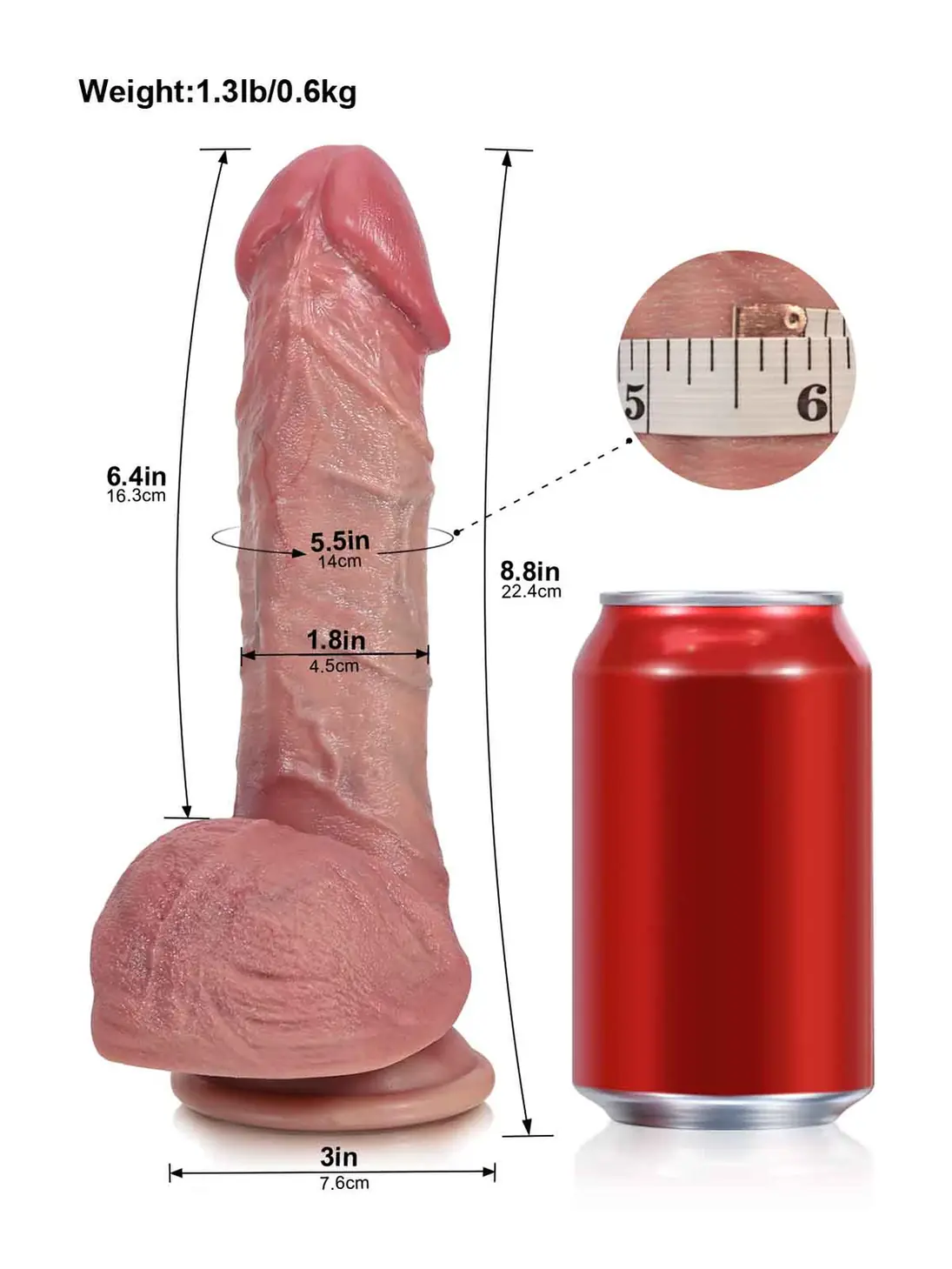 Victor | 8.8" x 1.8" - Lifelike Dildo with Flexible Shaft and Veins