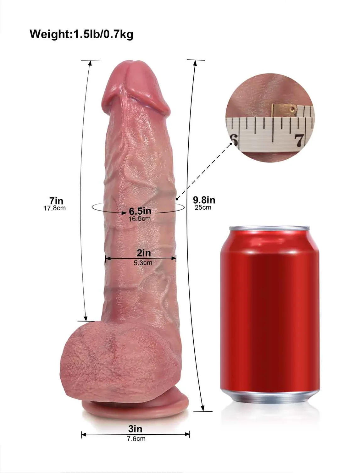 Nico |  9.8" x 2 "  Warm Real-Feel Thrusting Dildo with Vibration, Heating & Waterproof Design