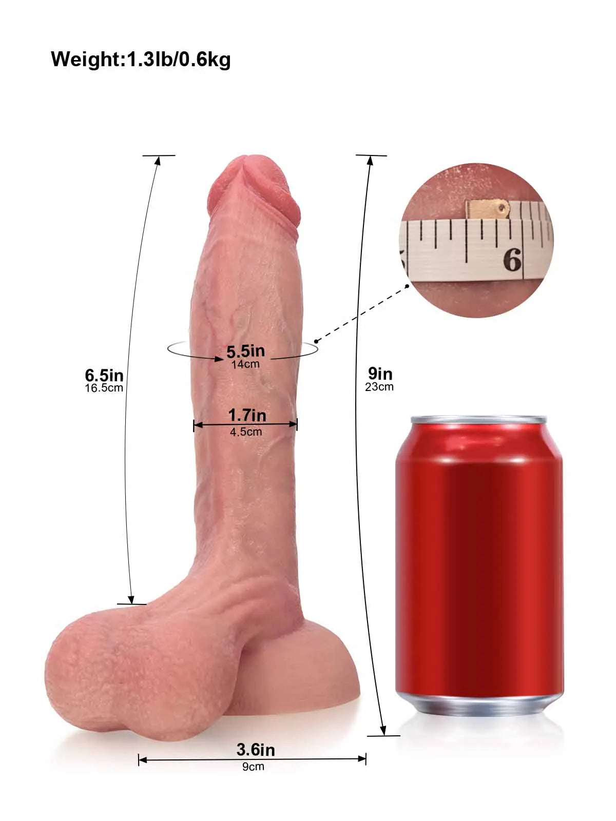 Caleb | 9" x 1.7" - Balanced Realistic Dildo with Defined Detail