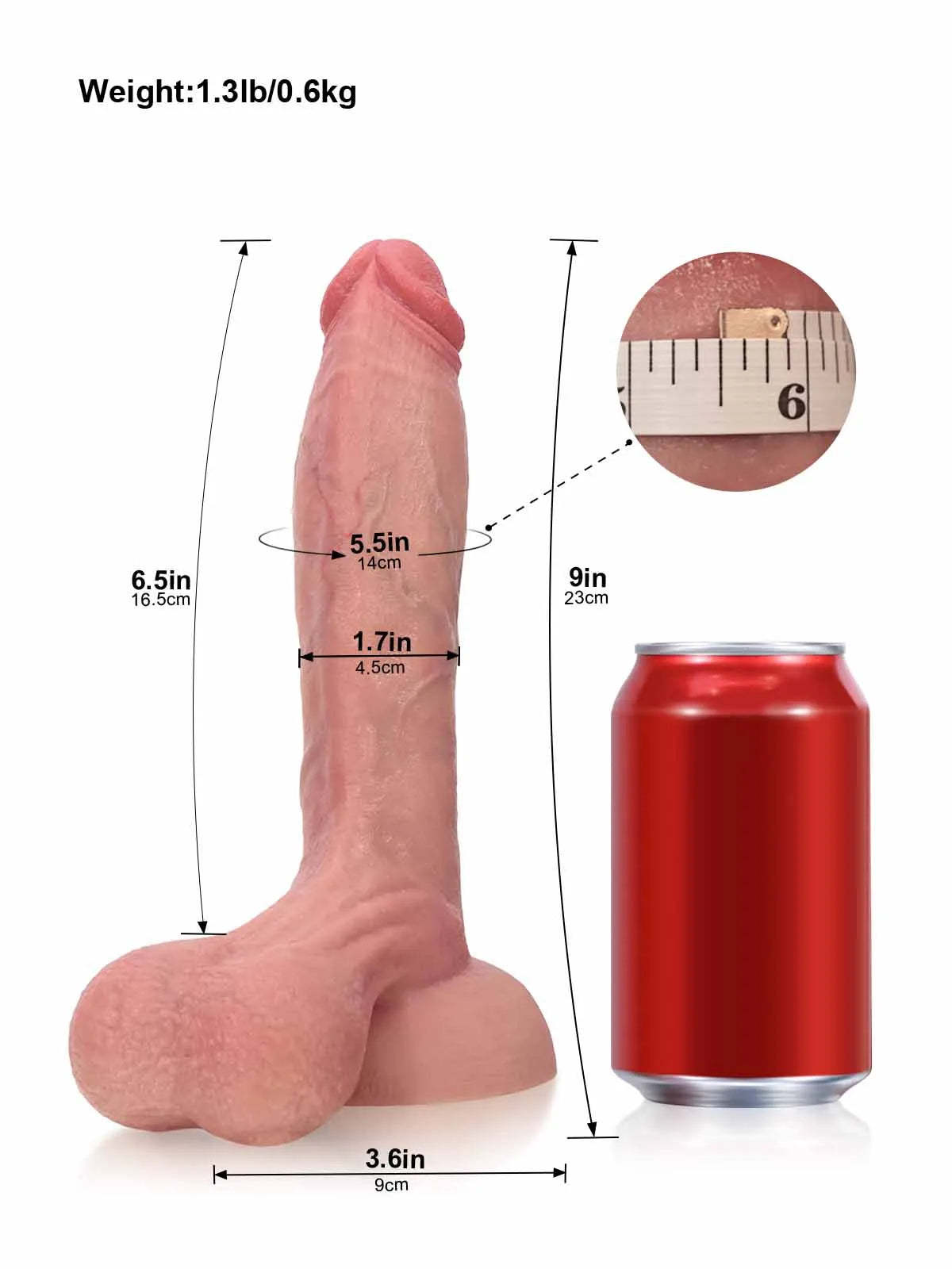 Caleb | 9" x 1.7" - Balanced Realistic Dildo with Defined Detail