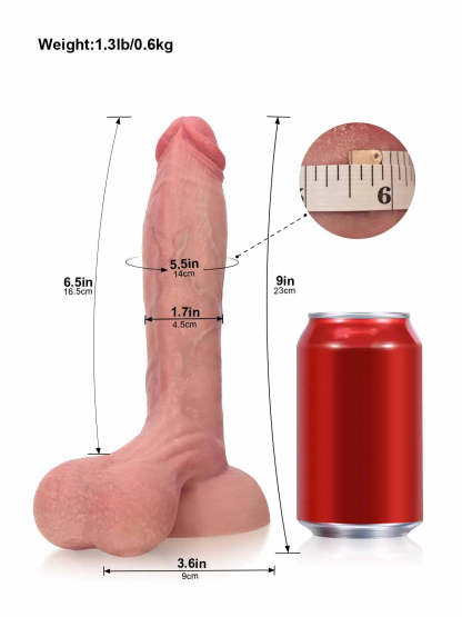 Caleb | 9" x 1.7" - Balanced Realistic Dildo with Defined Detail