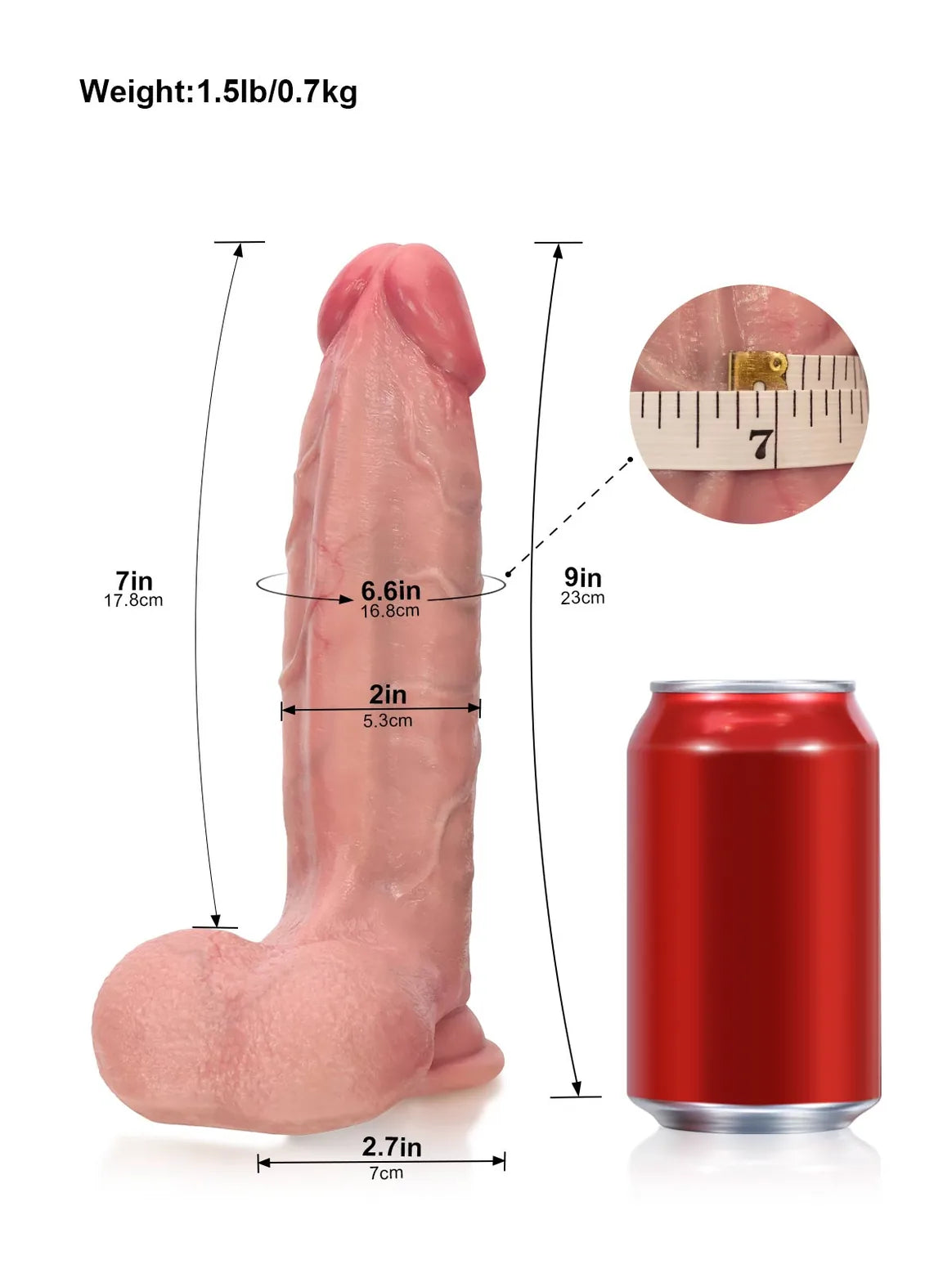 Blake | 9" x 2" - Textured Realistic Dildo with Pronounced Ridge