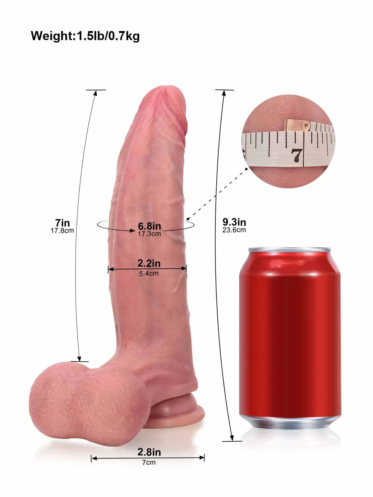 Hunter | 9.3" x 2.2" - Curved Long Realistic Dildo with Pronounced Ridge