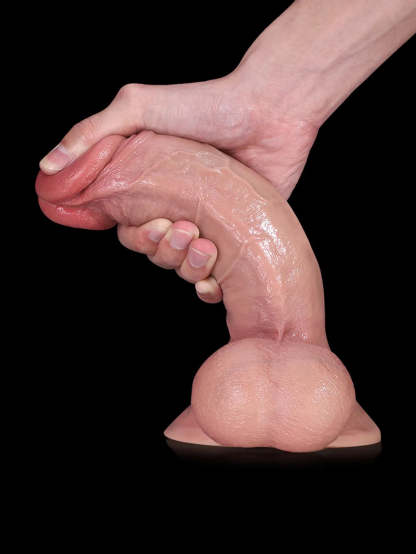 Rob 9.7" x 2" - Realistic Soft Dildo With Swinging Balls & Metal Keel Bendable