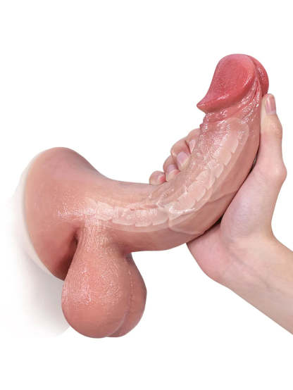 Rob 9.7" x 2" - Realistic Soft Dildo With Swinging Balls & Metal Keel Bendable