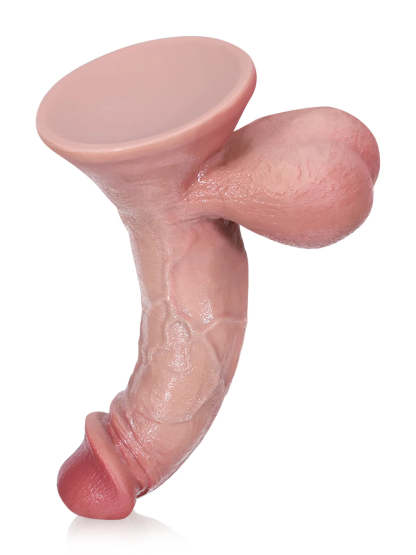 Rob 9.7" x 2" - Realistic Soft Dildo With Swinging Balls & Metal Keel Bendable