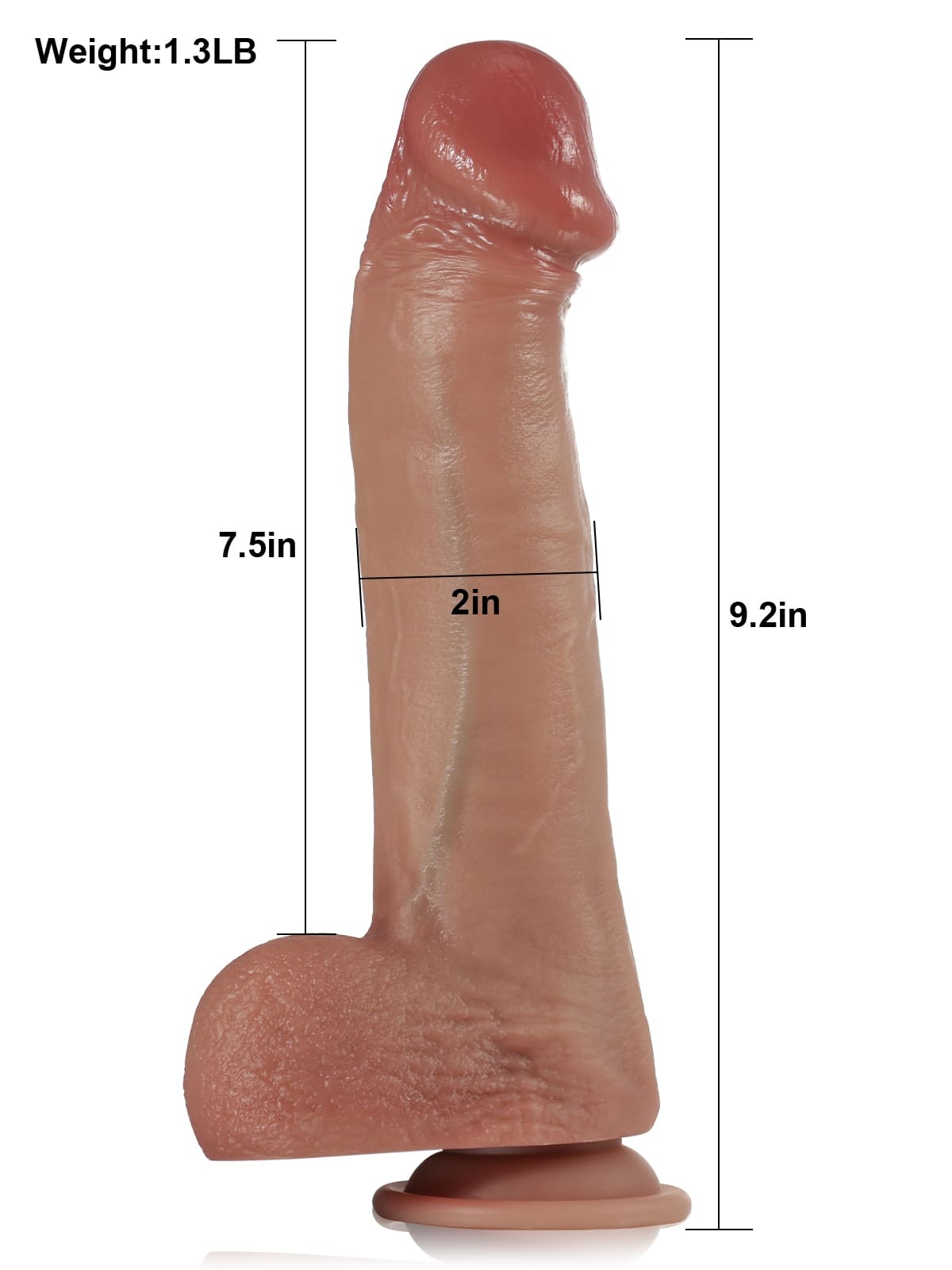 Rob Fast Thrusting Pulsating Vibrating Heating Dildo - 9.2*1.8 Inch