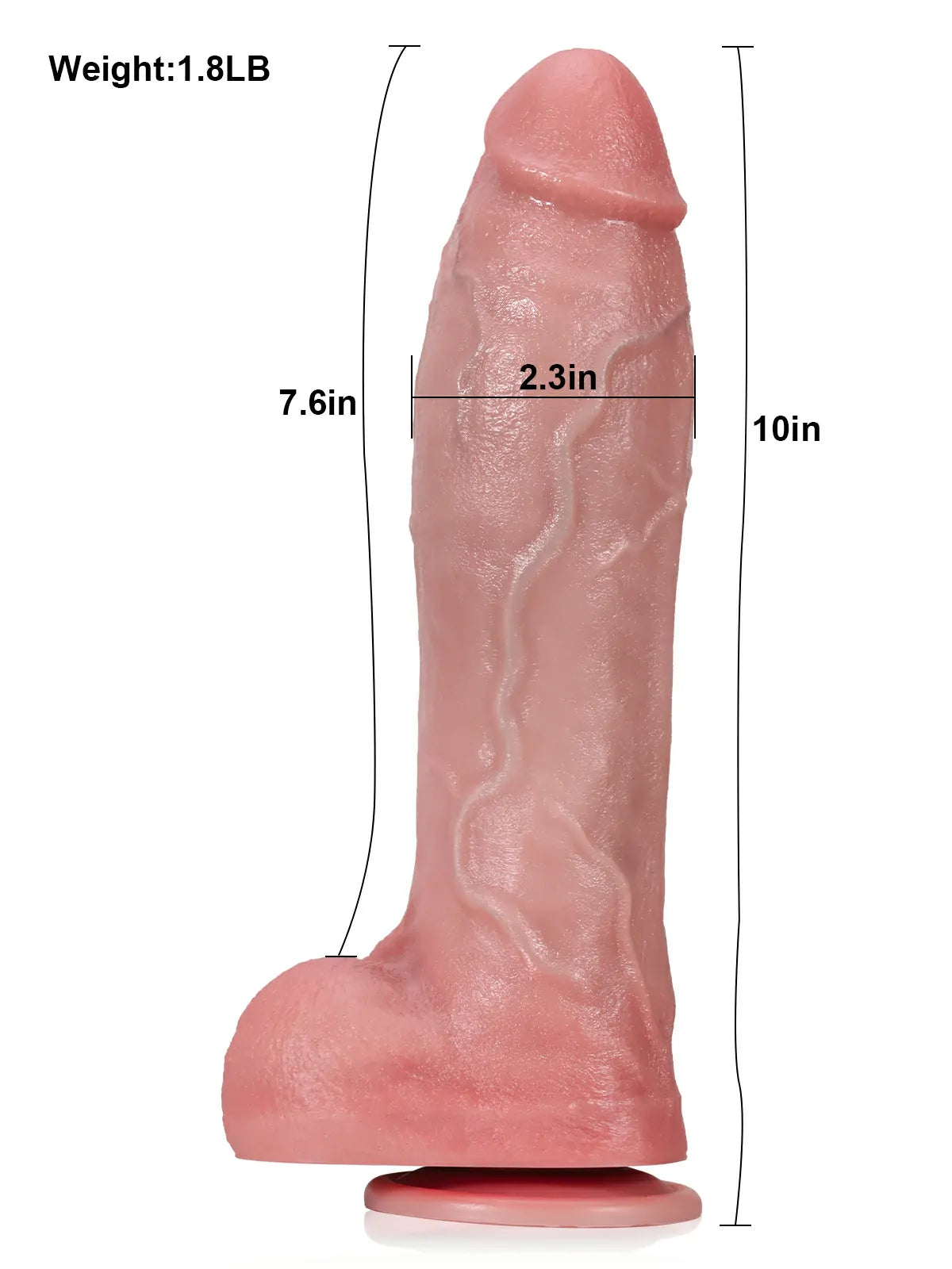 Rubin 10" x 2.3" Thick Thrusting Dildo with Vibration & Remote Control