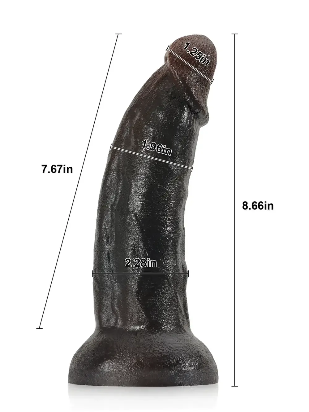 Fisher 8.6" x 2" - Realistic Soft Dildo No Balls Big Mushroom Head