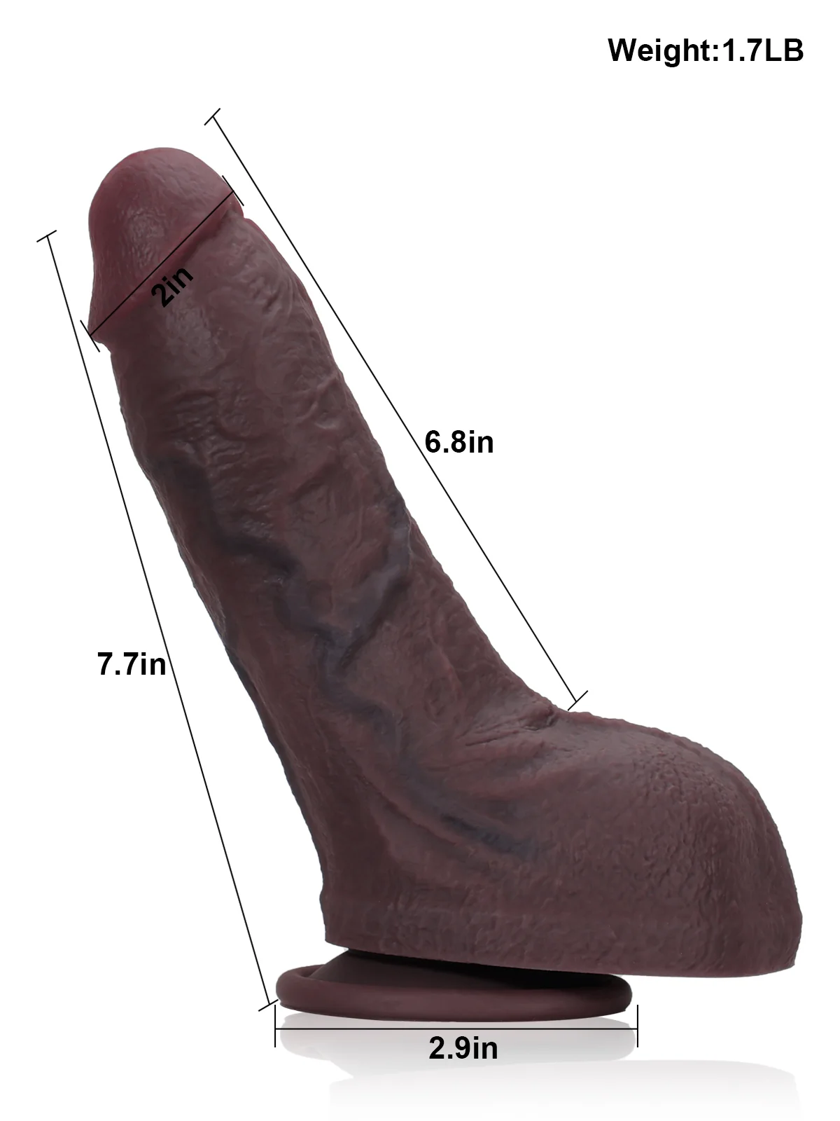 Julian 7.7" x 2" Thick Beginner Dildo with Pronounced Ridge