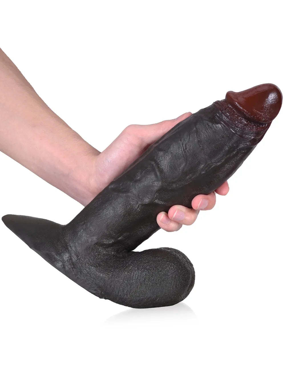 Dragon | 10" x 2.8" Extra Thick Black Dildo With Swinging Balls & Vac U Lock Suction Cup XL