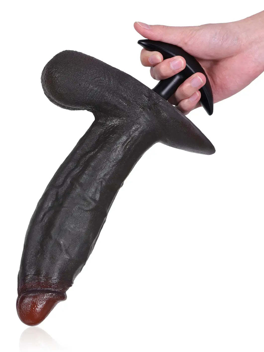 Dragon | 10" x 2.8" Extra Thick Black Dildo With Swinging Balls & Vac U Lock Suction Cup XL