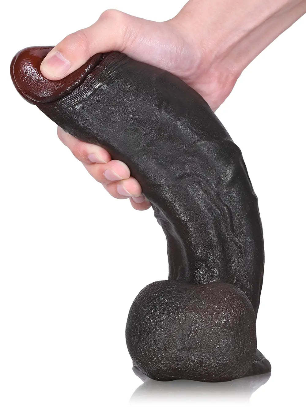 Dragon | 10" x 2.8" Extra Thick Black Dildo With Swinging Balls & Vac U Lock Suction Cup XL