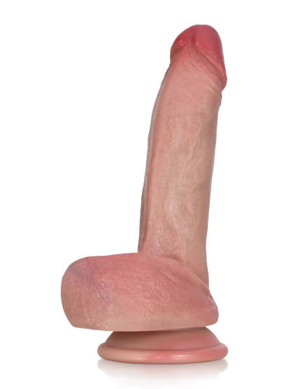 Ellio 7.7" x 1.6" Tapered Ridged Full Bulge Realistic Soft Touch Dildo