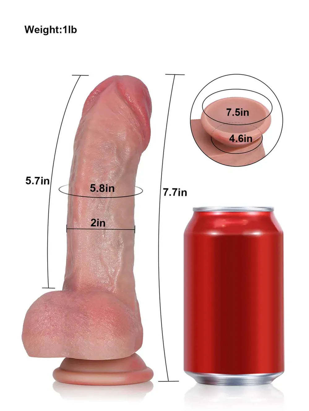 Gary 7.7" x 2" Tapered Ridged Full Bulge Realistic Soft Touch Dildo