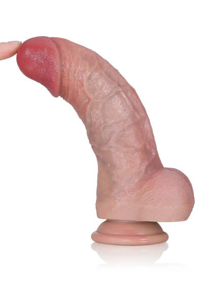Gary 7.7" x 2" Tapered Ridged Full Bulge Realistic Soft Touch Dildo