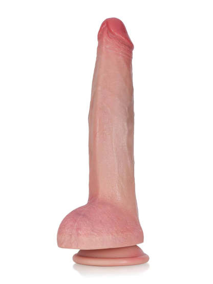 Tristan 9.5" x 1.8" Flexible Suction Dildo with Red Glans and Veins