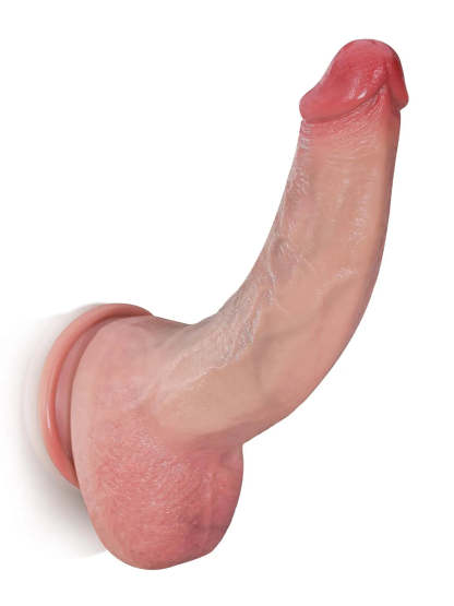 Tristan 9.5" x 1.8" Flexible Suction Dildo with Red Glans and Veins
