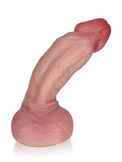 Noah 8" x 2" - Beginner Curved Dildo with Sculpted Glans and Suction