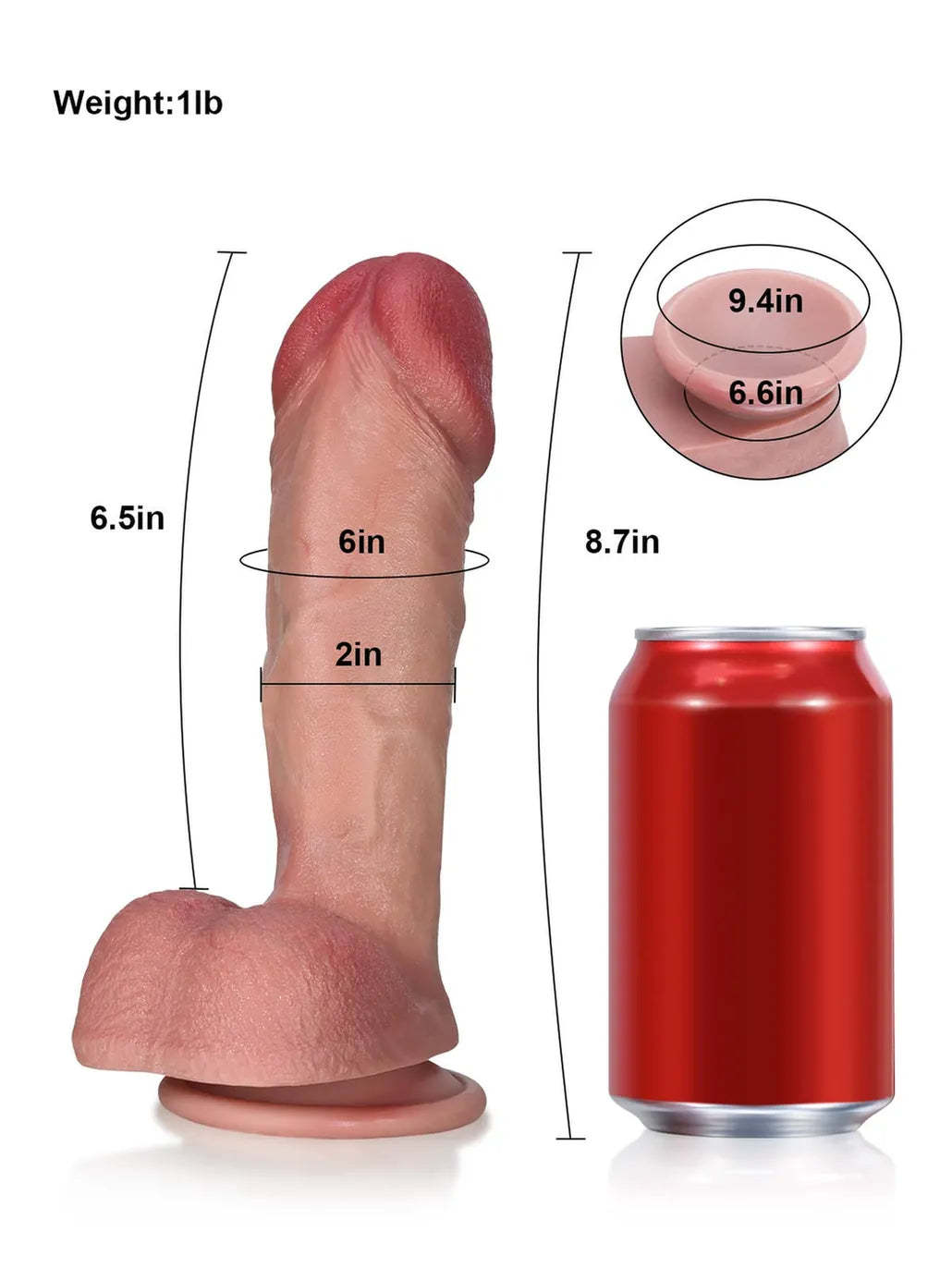 Cody  | 8.7" x 2" - Realistic Soft Flesh Like Thick Short Fat Dildo