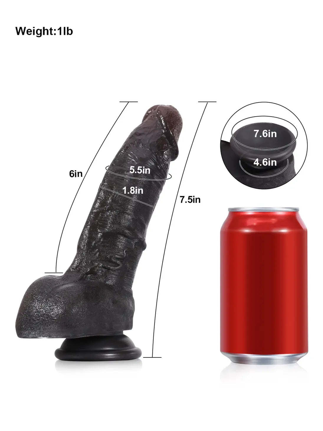 Dave | 7.5" x 1.8" - Deep Small Real Feel Black Dildos For Beginner