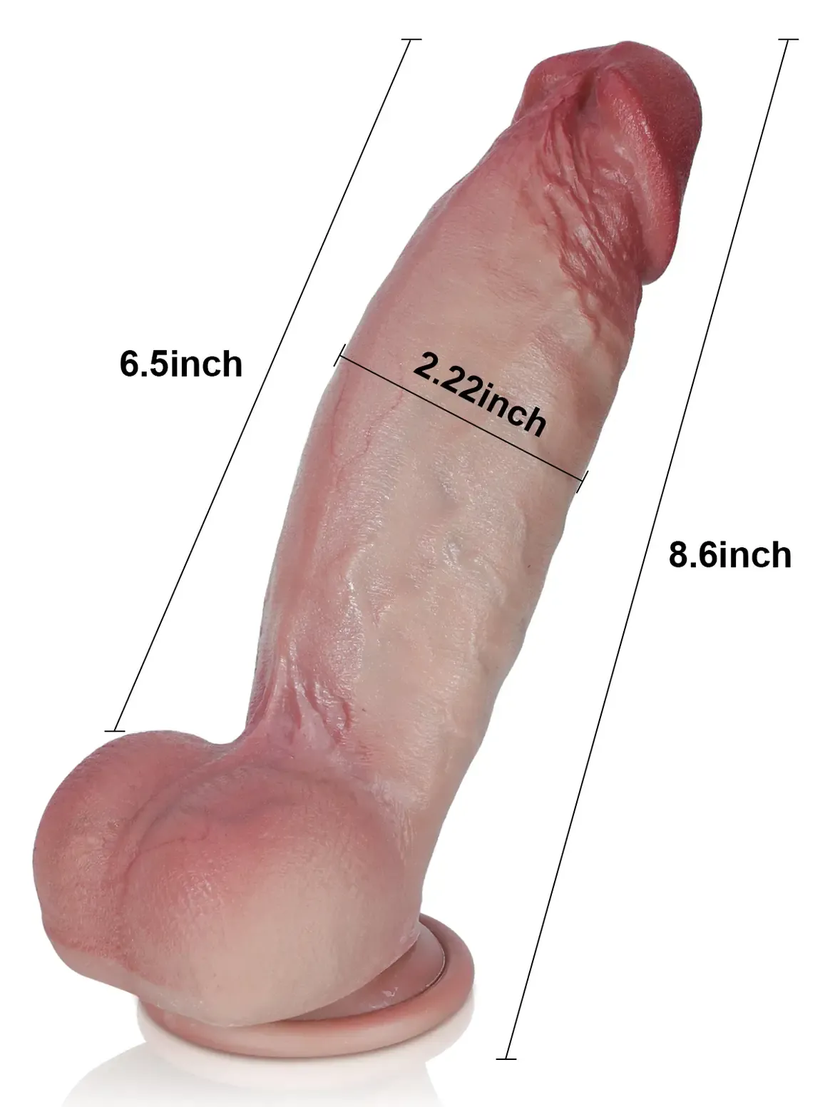 Kimi 8.6" x 2.2" - Realistic Soft Flesh Like Thick Short Fat Dildo