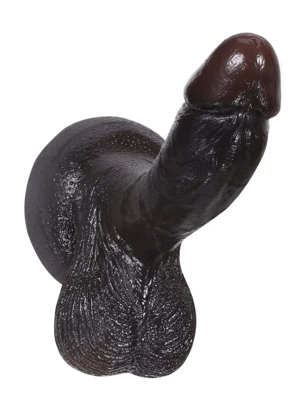 Smith | 6" x 1.3" - Softest Black Like Small Penis Dildo With Swinging Saggy Balls