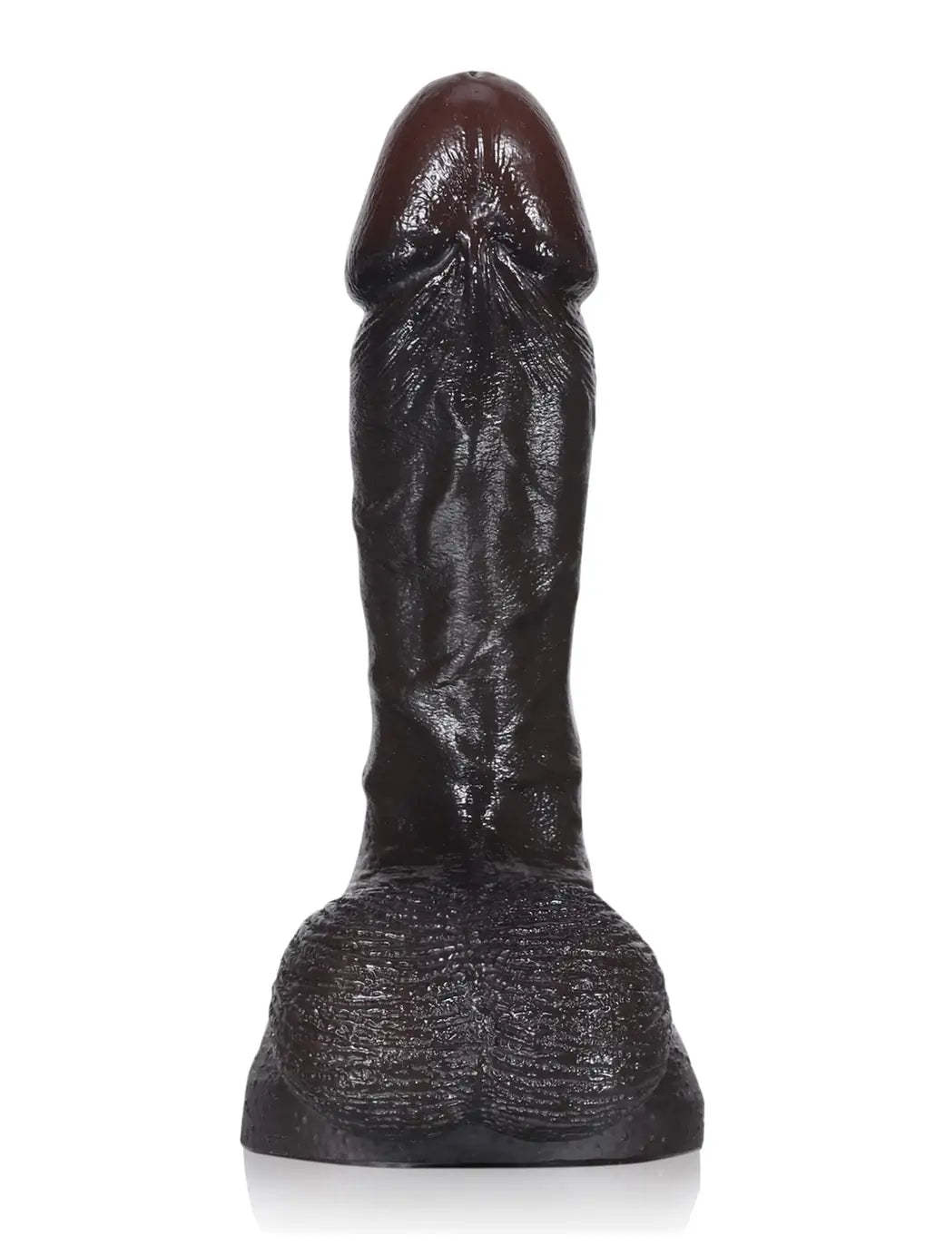Smith | 6" x 1.3" - Softest Black Like Small Penis Dildo With Swinging Saggy Balls